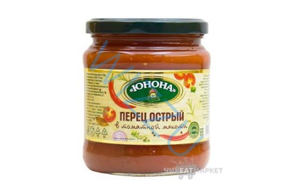 Перец острый в томатной мякоти Юнона ст/б 460г, шт