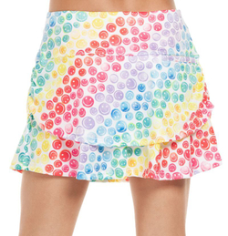 Юбка для девочки теннисная Lucky in Love Novelty Print All Smiles Skirt - разноцветный