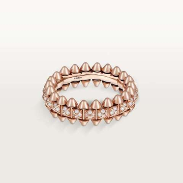 Кольцо Clash de Cartier ring, small model, paved in rose gold