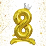 Шар фольгированный 32» (81 см) Цифра 8"Королевский вечер», Золото