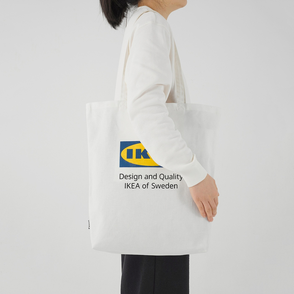 Шоппер IKEA EFTERTRADA (ЭФТЕРТРЭДА), Хлопок, Белый, 40x40 см