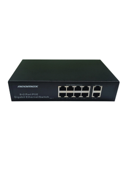 NEOMAX неуправляемый коммутатор NMS-110PoE-1000-S, 10 портов 1000 Mbps, 8xPoE+, 220W, металл