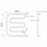 Полотенцесушитель MIXLINE СВОБОДА ПМ1/симпл пм1 50х60 1'' ПОЛКА