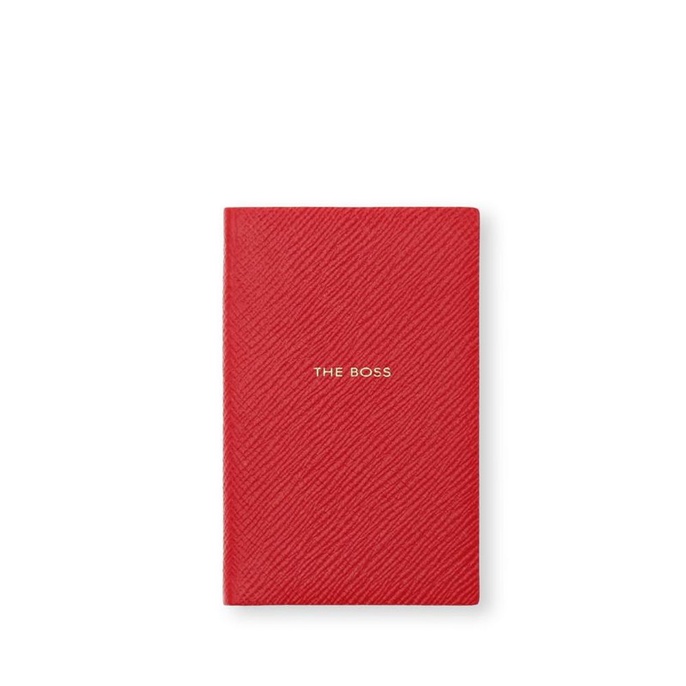 Smythson Блокнот The Boss Wafer Notebook in Panama, Scarlet Red (светло-зеленый)