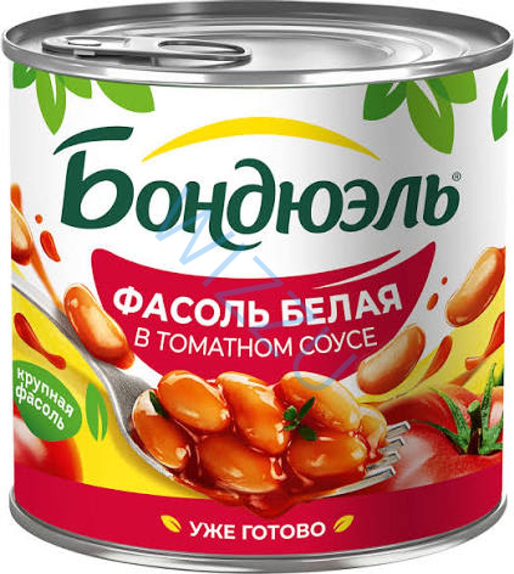 Фасоль Бондюэль белая в томатном соусе ж/б 425мл