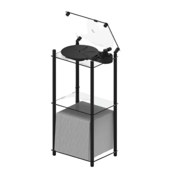 Transparent Transparent Turntable Stand Black