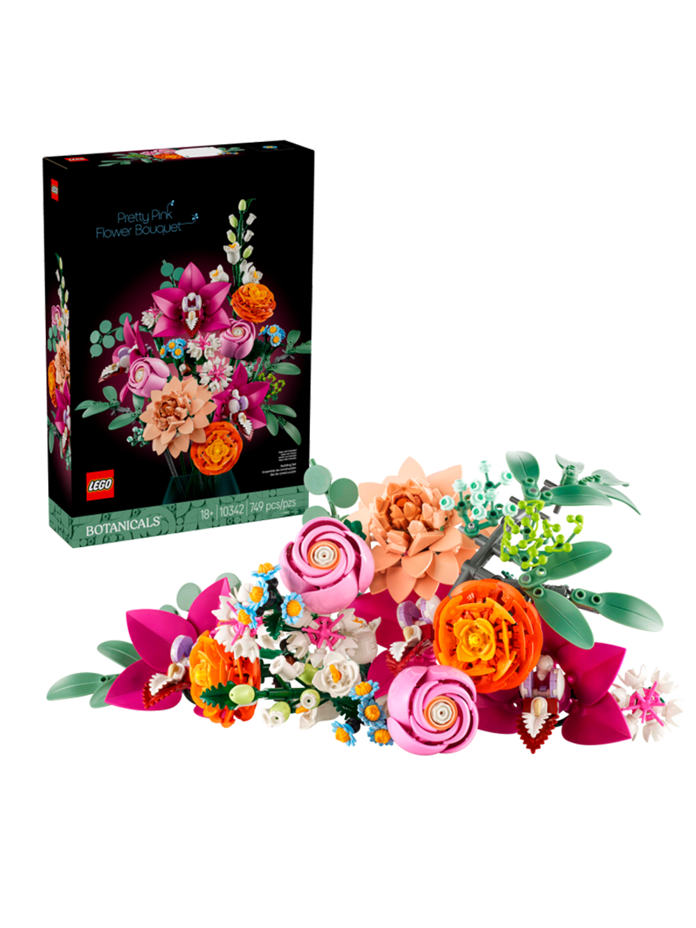 Конструктор Лего Ботаникалс Красивый розовый букет | LEGO Botanical Pink Bouquet 10342 — 749 деталей (18+)