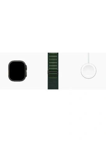 Умные часы Apple Watch Ultra 2 49 мм Cell, Black Titanium, Dark Green Alpine Loop - M