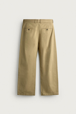 ZARA БРЮКИ ЧИНОС STRAIGHT FIT, СВЕТЛЫЙ ХАКИ