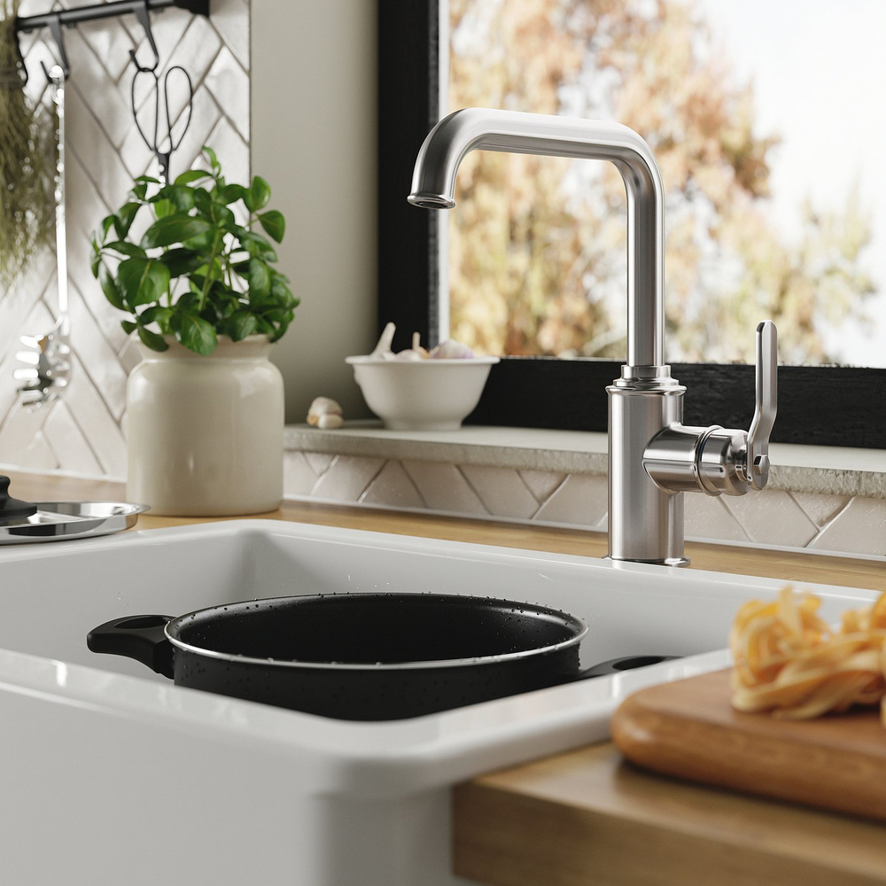 IKEA TAKSJÖN  (ИКЕА ТАКШЁН)  -  Смеситель кухонный с боковой рукояткой - сталь