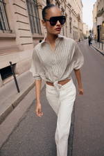 РУБАШКА С КОРОТКИМИ РУКАВАМИ И УЗЛОМ — ZARA