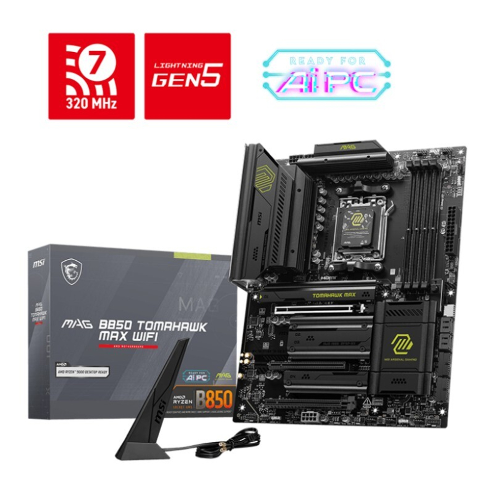 Материнская плата MSI MAG B850 TOMAHAWK MAX WIFI, AM5, DDR5, ATX