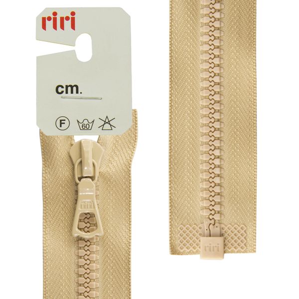 Молния трактор RIRI Т6 (6 мм) 1 зам., разъем., 65 см, цв.2212, бежевый, 1 шт