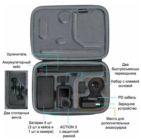 Защитный кейс DJI Osmo Action 3 Adventure Combo