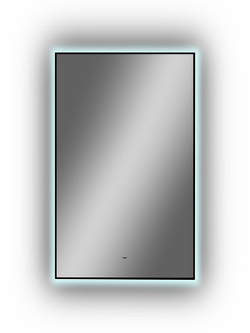 Зеркало "Amer Led" с фоновой подсветкой, бесконтактным сенсором, черной окантовкой 600х1200