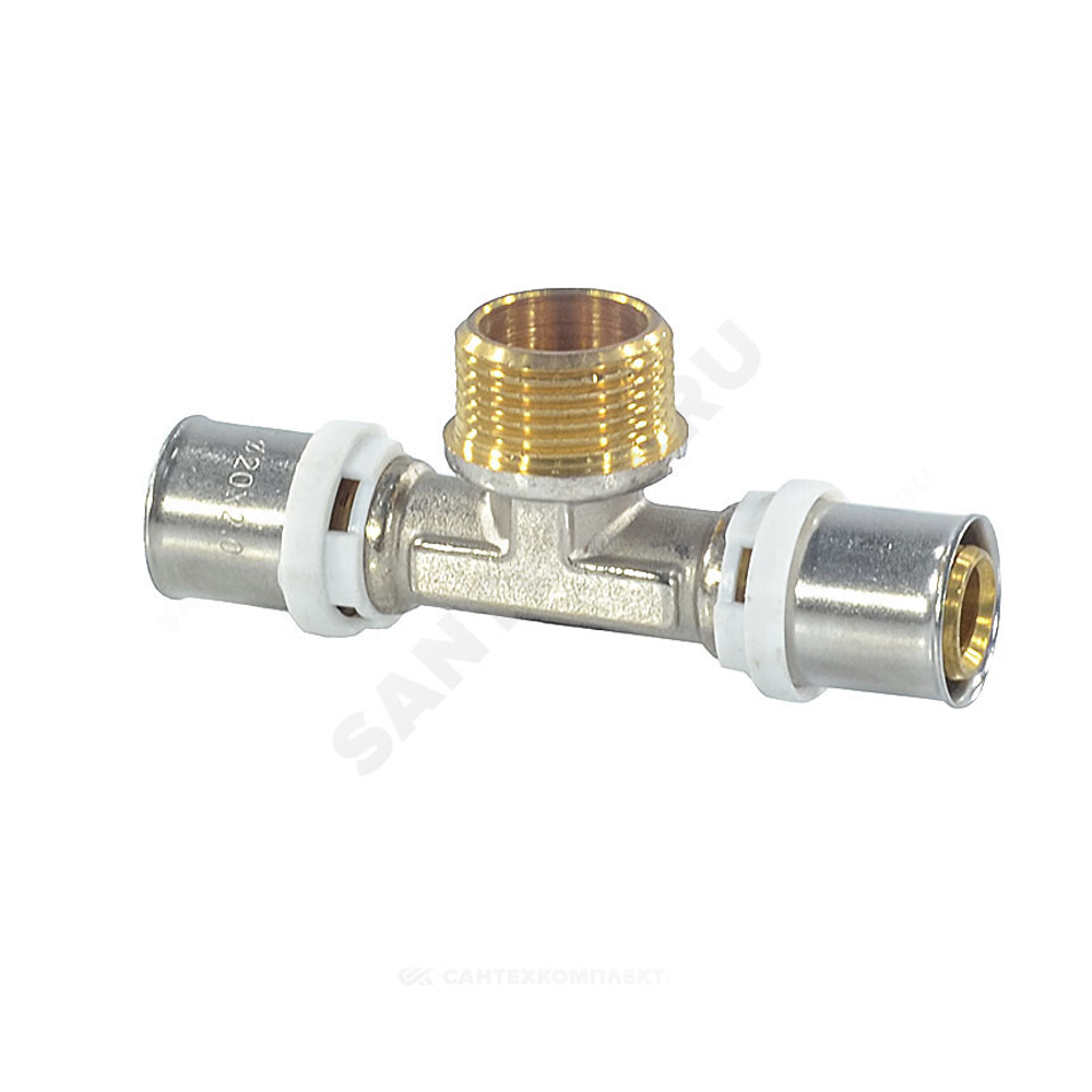 Тройник МП латунь пресс Дн 20х1/2"х20 НР ГОСТ 32415-2013 8012 Aquasfera 8012-02