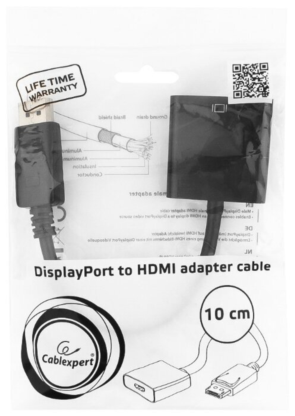 Cablexpert A-DPM-HDMIF-002 DisplayPort -> HDMI 20M/19F, пакет Переходник