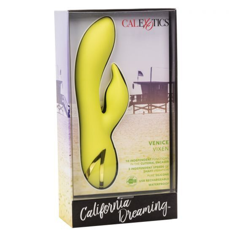 Желтый вибратор-кролик 11,5см California Exotic Novelties Venice Vixen SE-4350-20-3