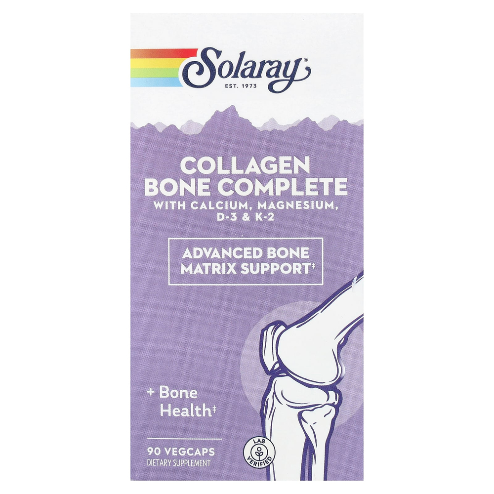 Solaray, Collagen Bone Complete, коллаген для костей, 90 растительных капсул