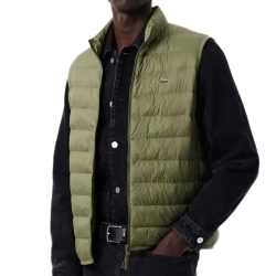 Мужская теннисная жилетка Lacoste Water-Repellent Puffed Windbreaker - khaki green