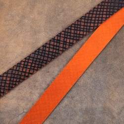 Ременная заготовка Тречиа Олд цв. Оранжевый / Treccia old Arancio, толщ. 3,5+ мм