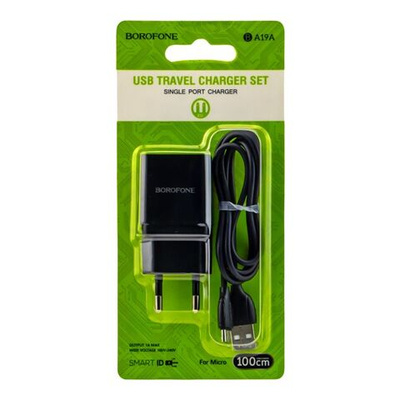 Сетевое зарядное устройство BOROFONE BA74A 1USB 2.1 micro-usb