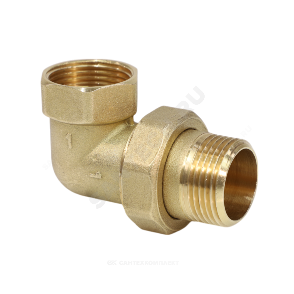 Соединитель латунь американка Ду 25 (1") угловой ВР/НР VALFEX VF.098.L.100