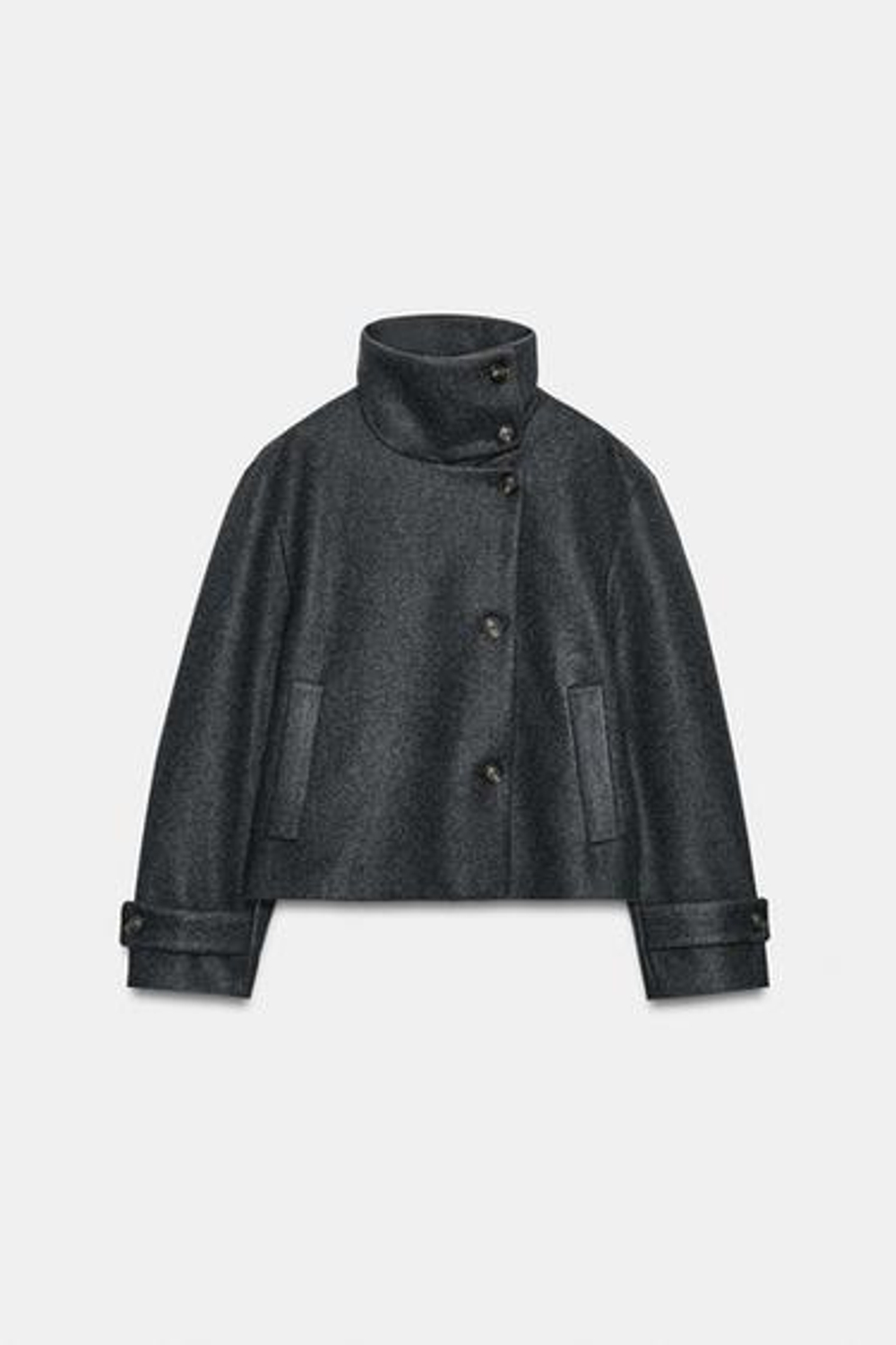 Короткий пальто с высоким воротником - ZARA