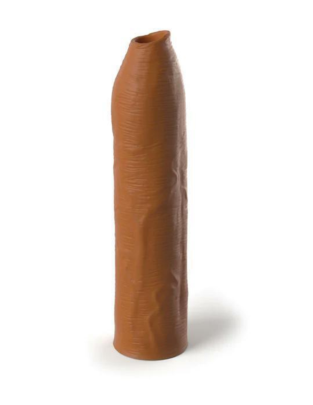 Кофейная насадка-удлинитель Uncut Silicone Penis Enhancer - 17,8 см. (Цвет: кофейный)