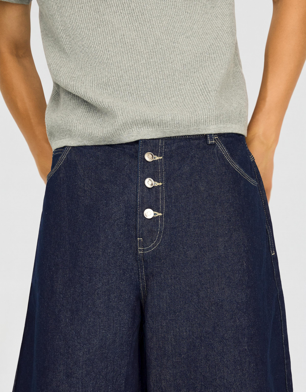 Мужские джинсовые бермуды barrel fit - BERSHKA
