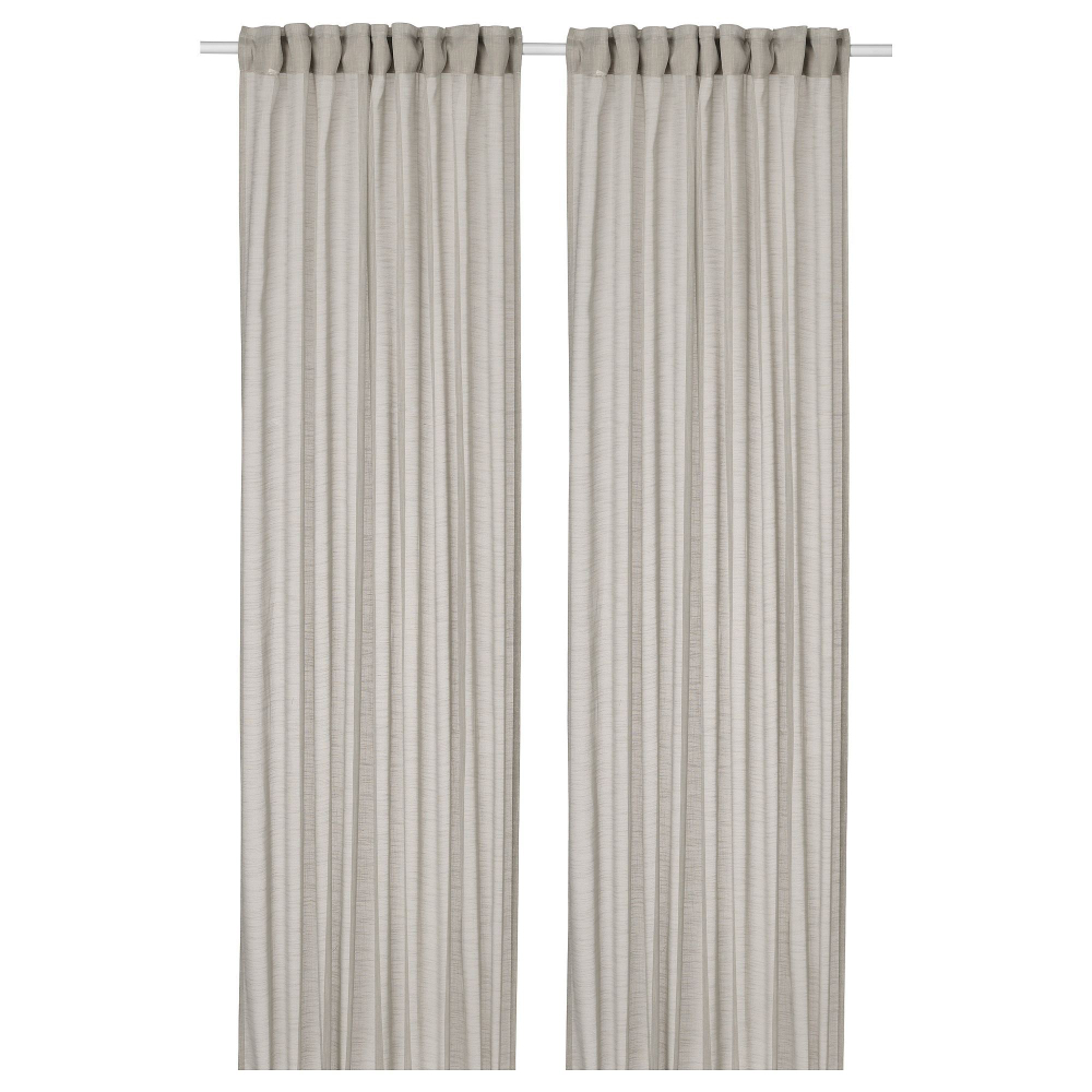 Комплект штор IKEA HALLEBRACKA (ХАЛЛЕБРАКА), Светло-серый, 145x250 см, 2 шт