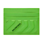 Balenciaga Car 4 Card Slots 1 Bill Compartment Card Holder Bright Green/Black
