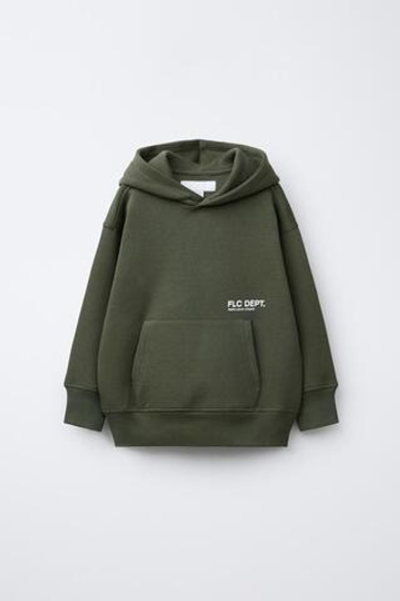 ZARA ХУДИ С НАДПИСЬЮ, ЗЕЛЕНЫЙ