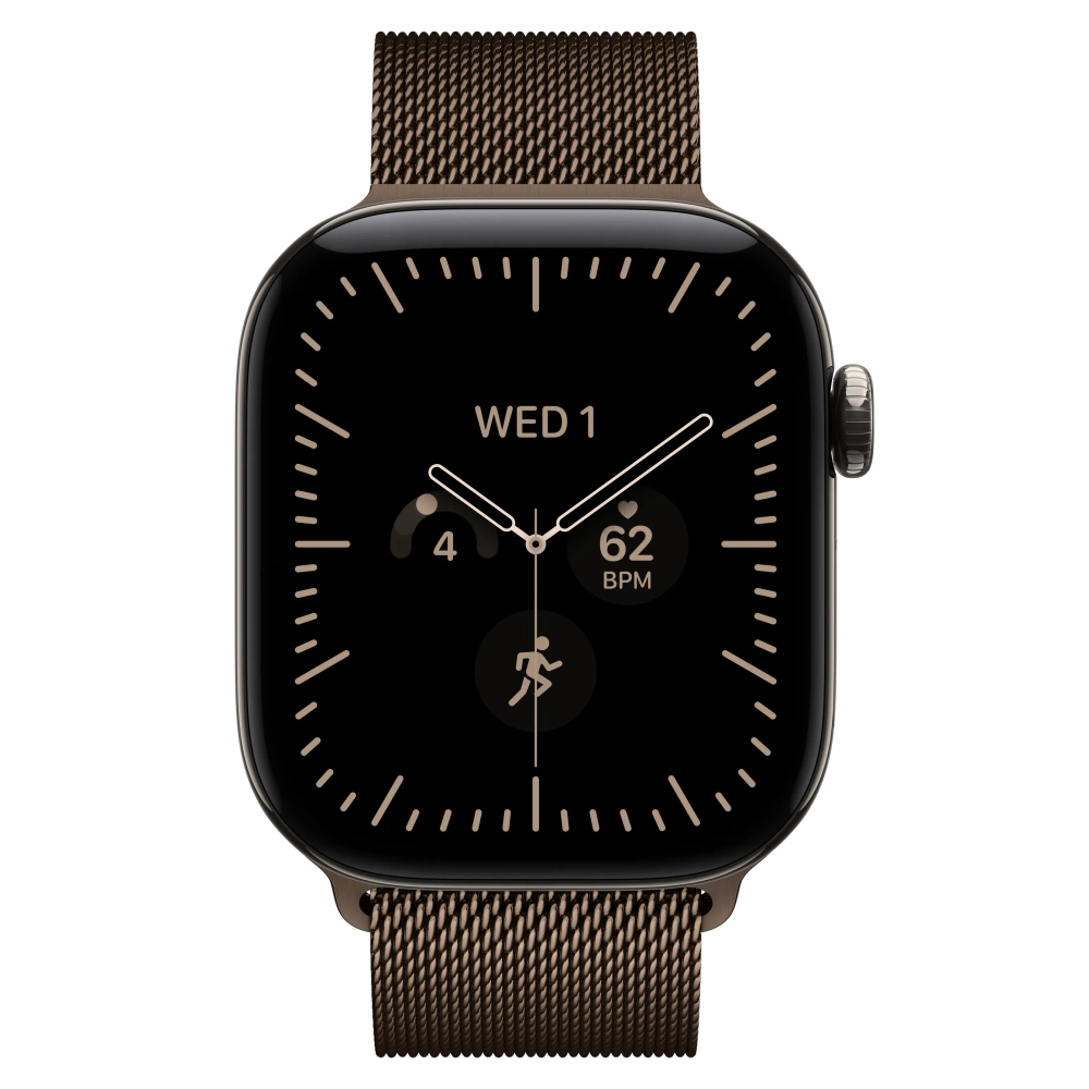 Умные часы Apple Watch Series 12 GPS + Cellular, 42mm, Natural Titanium Case with Dark Bronze Milanese Loop