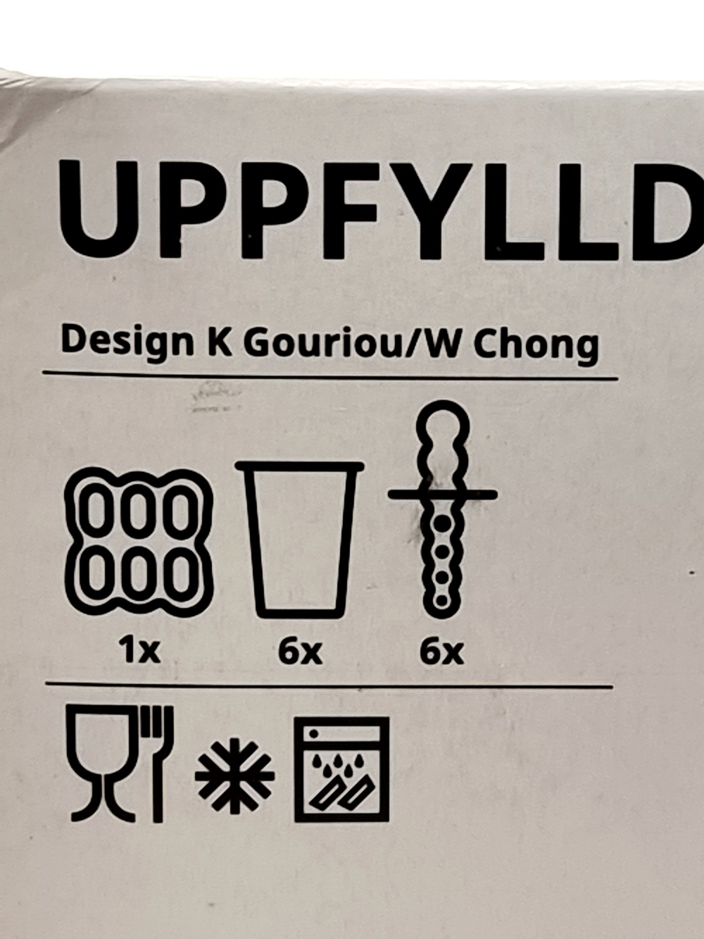 IKEA Форма для приготовления фруктового льда UPPFYLLD на 6 ячеек, розовая/желтая (из Финляндии)