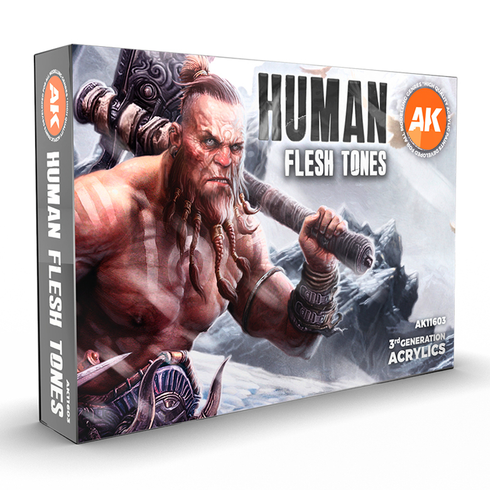 Набор акриловых красок AK Interactive Human Flesh Tones Set
