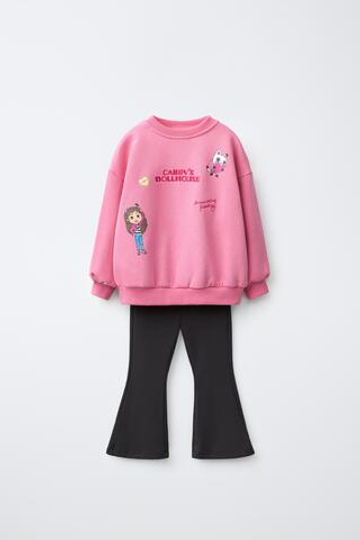 ZARA КОМПЛЕКТ ИЗ ТОЛСТОВКИ И ЛЕГИНСОВ GABBY’S DOLLHOUSE, РОЗОВЫЙ