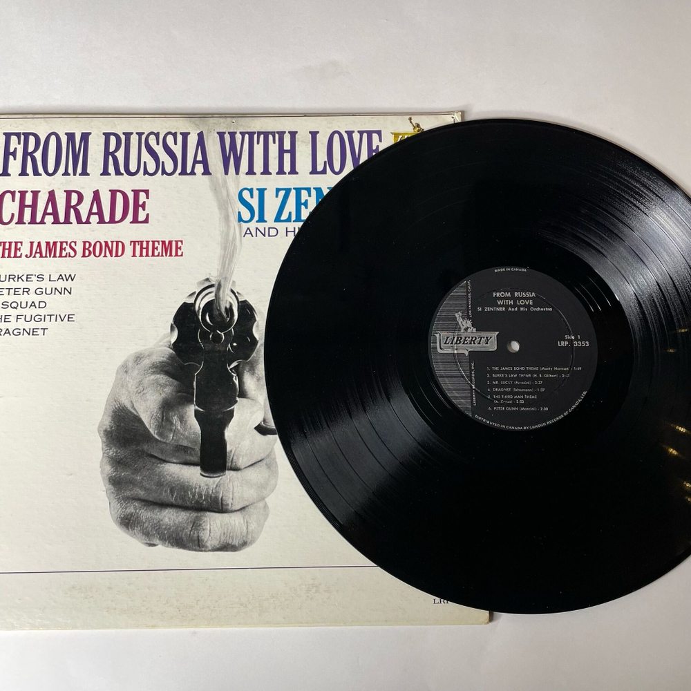 Винтажная виниловая пластинка LP James Bond 007 Si Zentner And His Orchestra From Russia With Love Из России С Любовью (Канада 1964)
