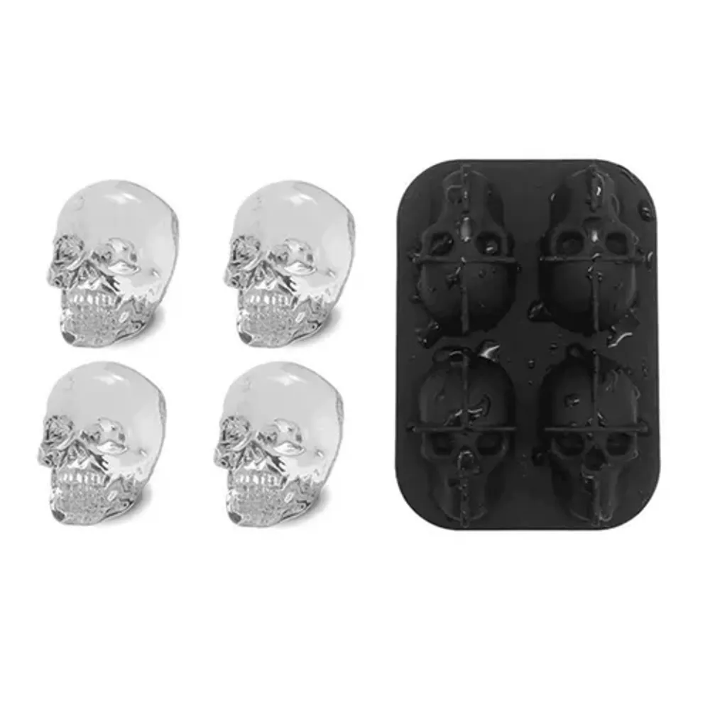 Форма для льда "Череп" 4 ячейки 11,3*8 см h4,5 см силикон Skull B'Guys P.L.- Barbossa