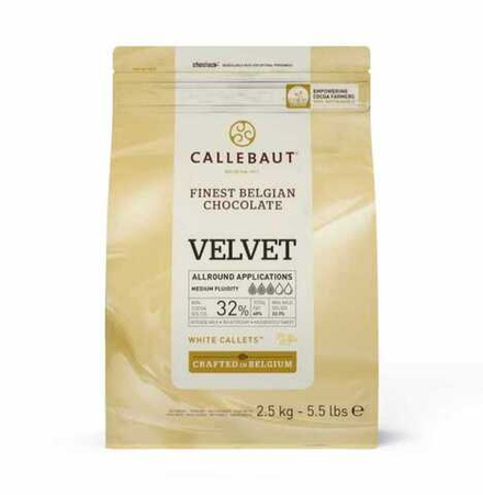 Шоколад белый с пониженным содержанием сахара Velvet 32% Callebaut Бельгия 2,5 кг.