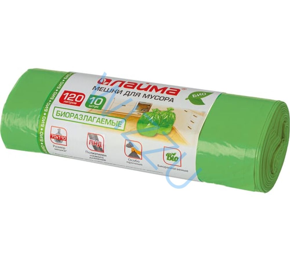 Мешки для мусора с тесьмой ЭКО Натурал YORK 120 л (10 шт)