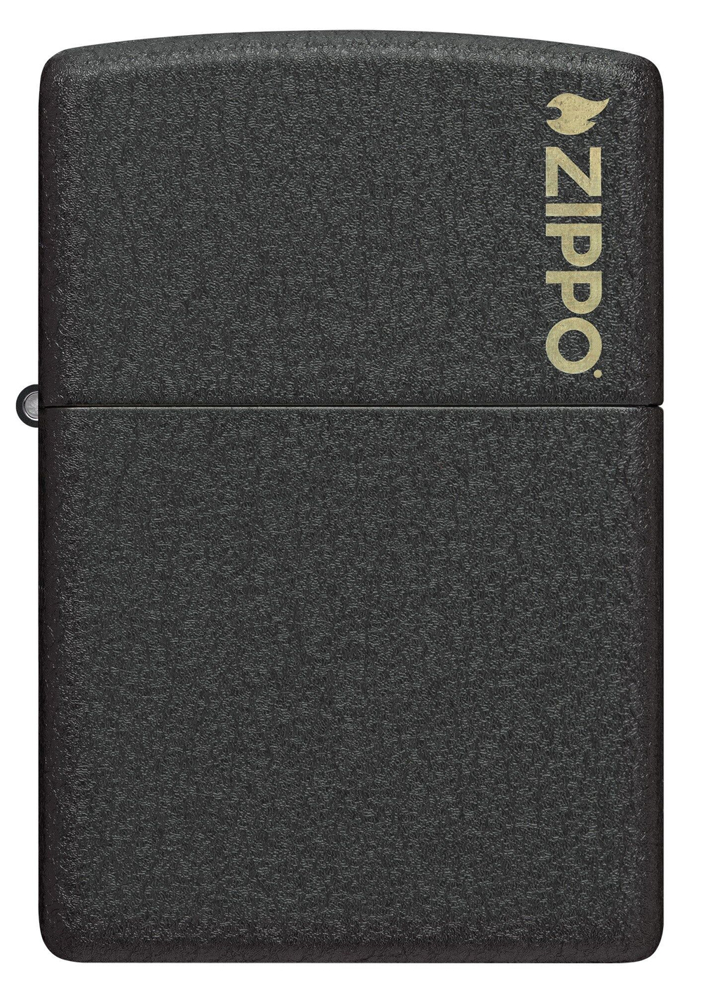Зажигалка ZIPPO Logo с покрытием Black Crackle, латунь/сталь, чёрная, матовая, 38x13x57 мм, шт