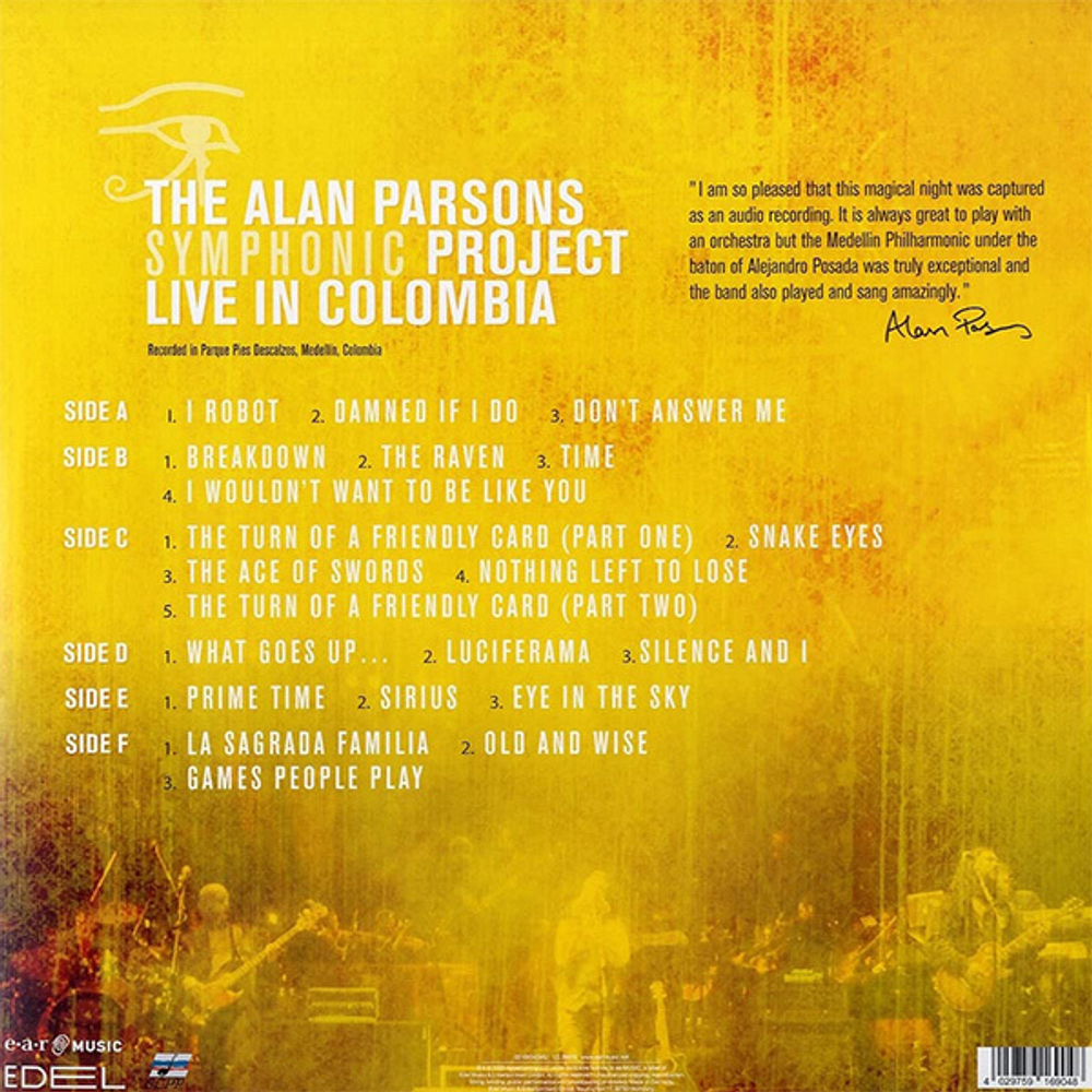 The Alan Parsons Symphonic Project / Live In Colombia (Coloured Vinyl)(3LP)