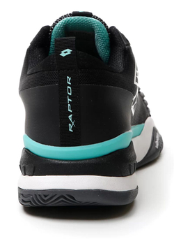 Мужские кроссовки теннисные Lotto Raptor Hyperpulse 100 Speed - all black/all white/green 929c