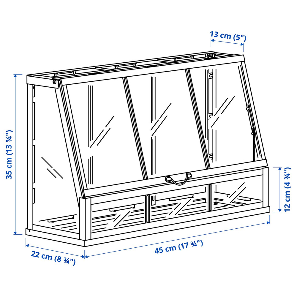 IKEA ÅKERBÄR  (ИКЕА ОКЕРБЭР)  -  Мини-теплица - для дома/улицы/антрацит 45 см