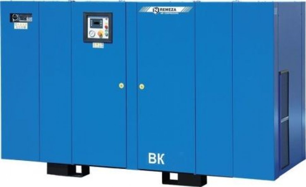 Винтовой компрессор ВК50Р-7.5ВС, без ресивера , производительность 6700л/мин,  рабочее давление 7,5 бар, мощность двигателя 37кВт, вес 1130 кг, габариты 2150х1360х1825мм. REMEZA, Республика Беларусь