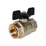 Кран шаровой полнопроходной STOUT - 1" (ВР/ВР, PN40, Tmax 150°C, ручка-бабочка черная)