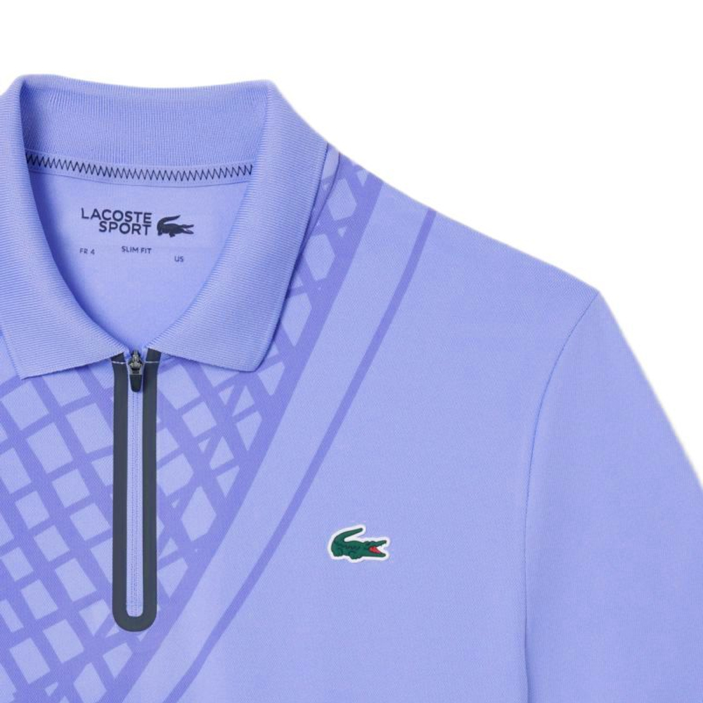 Теннисное поло Lacoste Ultra Dry Printed Slim Fit Tennis - purple