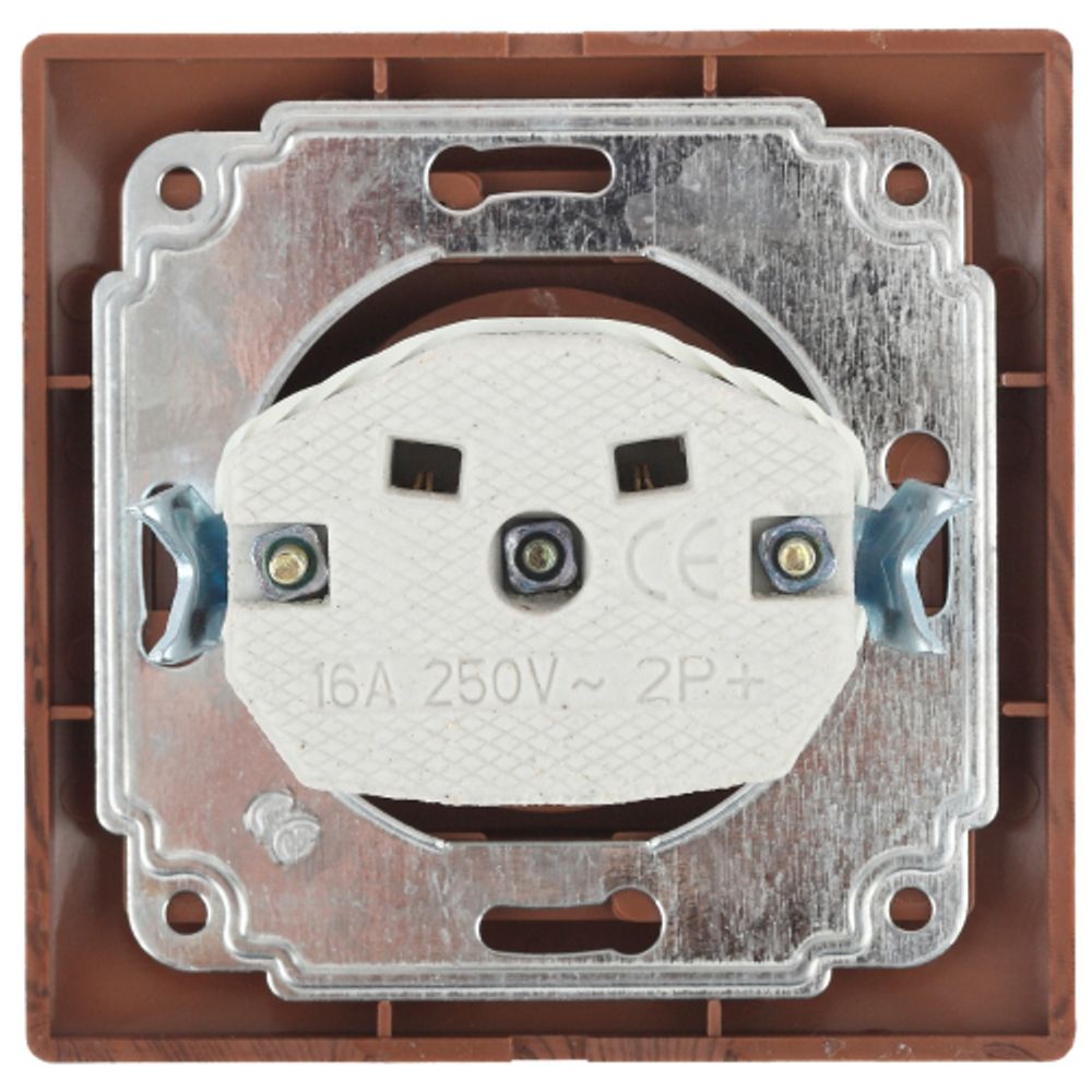 Розетка Intro Plano 1-201-10 2P 16А-250В IP20 СУ венге | Intro Plano