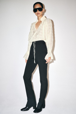 ZARA БРЮКИ ПРЯМОГО КРОЯ ИЗ ШЕРСТИ — ZW COLLECTION, ЧЕРНЫЙ
